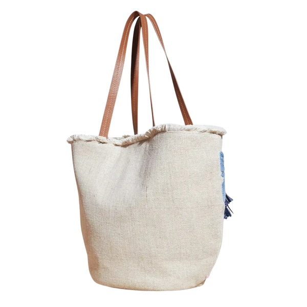 White Stuff Esther Leaf Embroidered Tote Bag