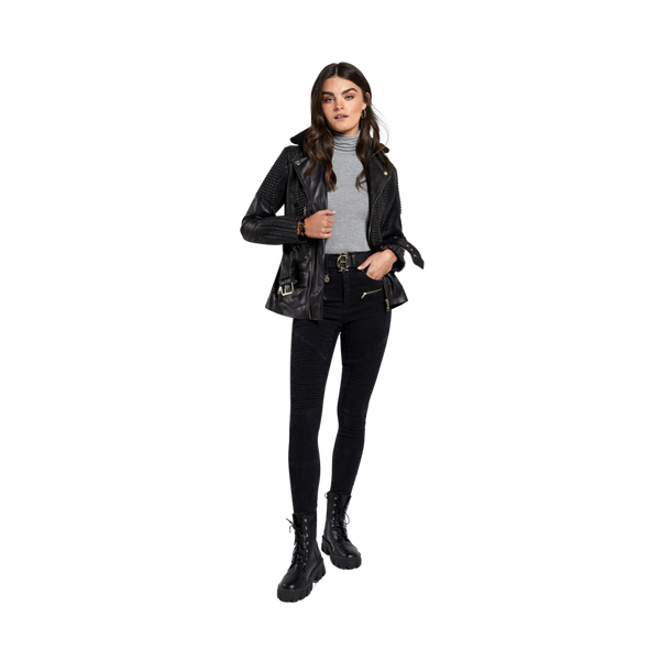 Holland Cooper Chelsea Leather Biker Jacket for Women