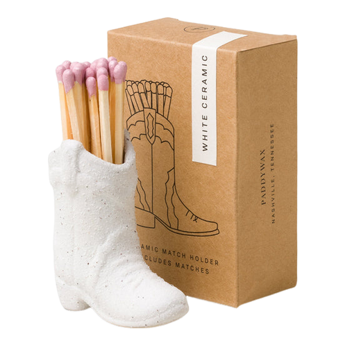 Designworks Ink Nashville Ceramic Cowboy Boot Match Holder