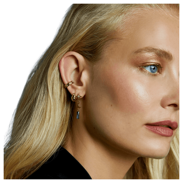 Orelia Jewellery Starburst, Moon, & Crystal Baguette Drop Earrings