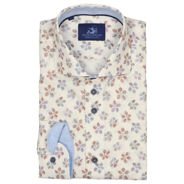 Eden Valley Long Sleeve Textured Floral Shirt for Men