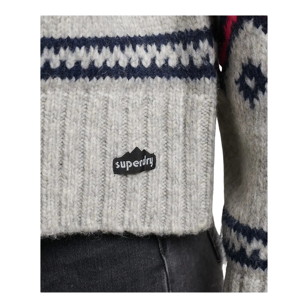 Superdry Vintage Jacquard Henley Knit Jumper for Women