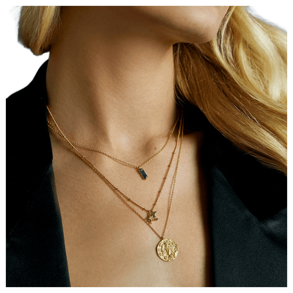Orelia Jewellery Celestial Cluster & Crystal Baguette 2-Row Necklace