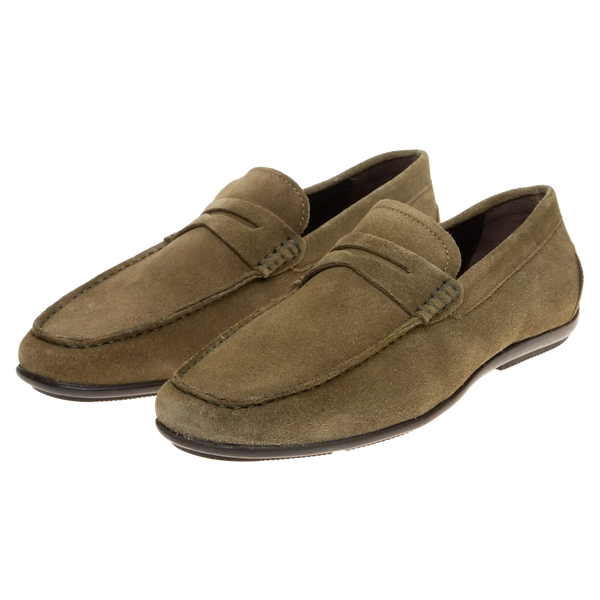 John White Monaco Suede Penny Driver Moccasin Loafer Shoe