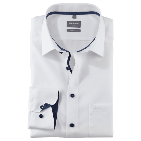 Olymp Plain Formal Shirt With Trim