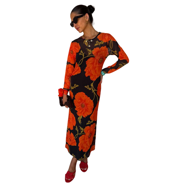 Never Fully Dressed Black Poppy Aria Mesh Dress