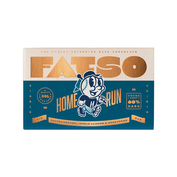 Fatso Chocolate Home Run 60% Dark Chocolate Vegan Chunky Bar