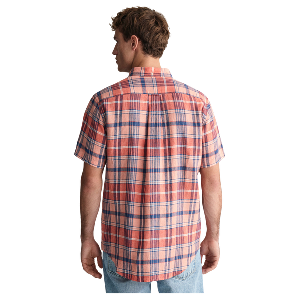 GANT Linen Madras Short Sleeve Shirt for Men