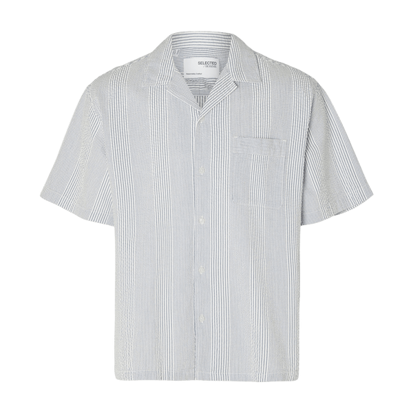 Selected Kyle Boxy Short Sleeve Seersucker Shirt for Men