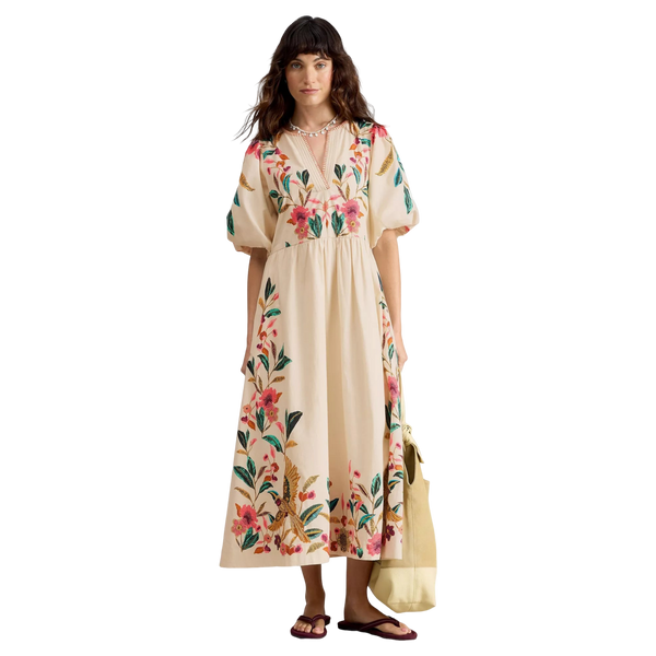 White Stuff Maeve Embroidered Midi Dress