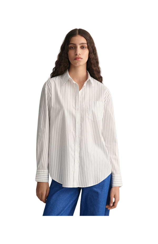 GANT Relaxed Striped Poplin Long Sleeved Shirt for Women