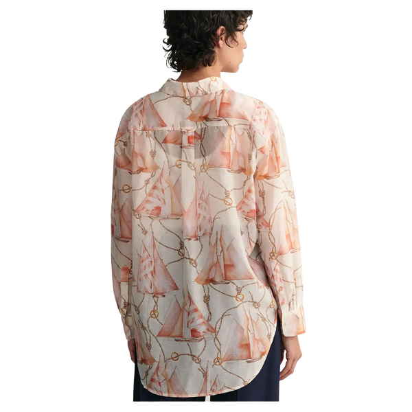 GANT Relaxed Fit Sailing Print Cotton Silk Shirt
