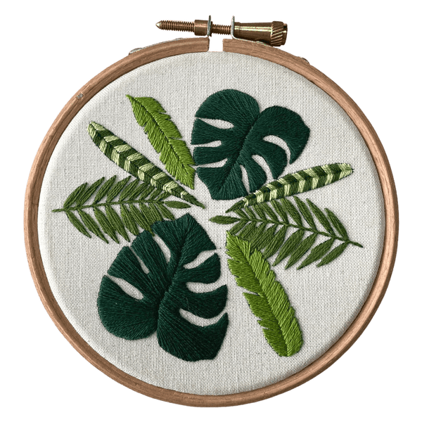 Wimperis Embroidery Tropical Leaves Embroidery Mini Kit