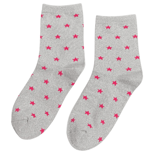 Miss Shorthair Star Print Glitter Socks for Women