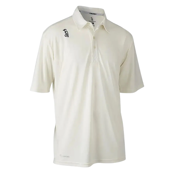 Kookaburra Pro Players Short Sleeve Cricket Shirt for Adults and Kids in Ivory