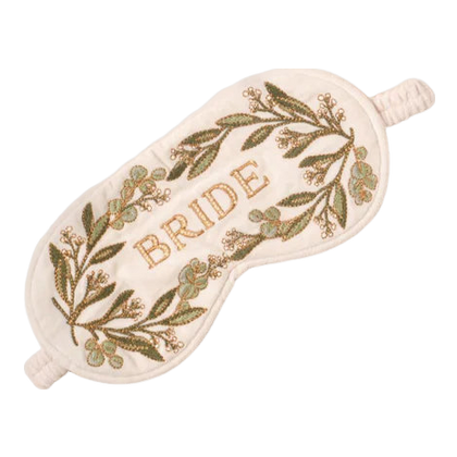 Elizabeth Scarlett Olive Branch Bride Velvet Eye Mask
