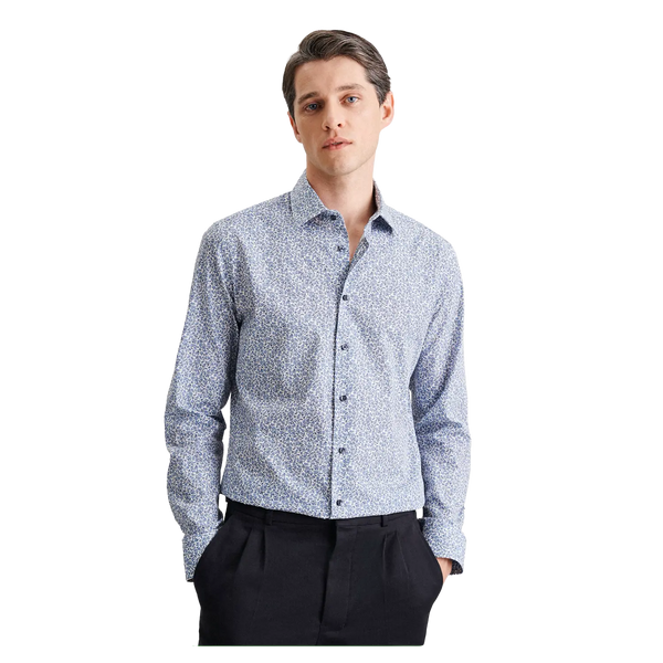 Seidensticker Long Sleeve Tailored Fit Printed Shirt