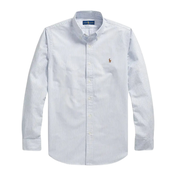 Polo Ralph Lauren Custom Fit Oxford Long Sleeve Stripe Shirt for Men