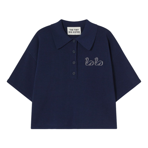 The Tiny Big Sister Swans Knitted Polo