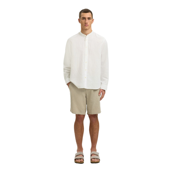 Selected Reg Clay Linen Blend Long Sleeve Shirt
