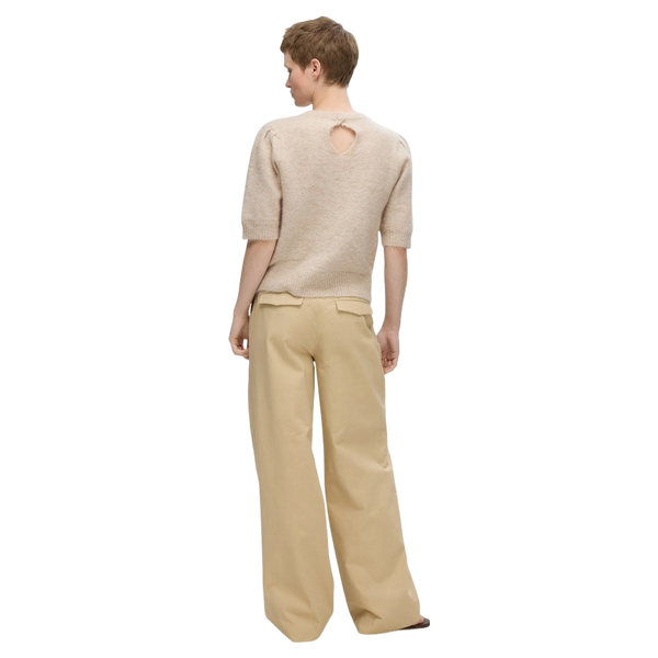 Selected Slflulu Ss Open Back Knit O-neck