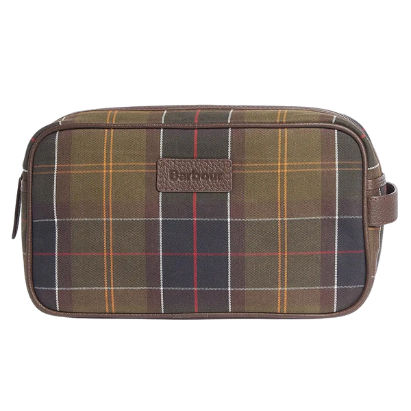 Barbour Tartan & Leather Wash Bag