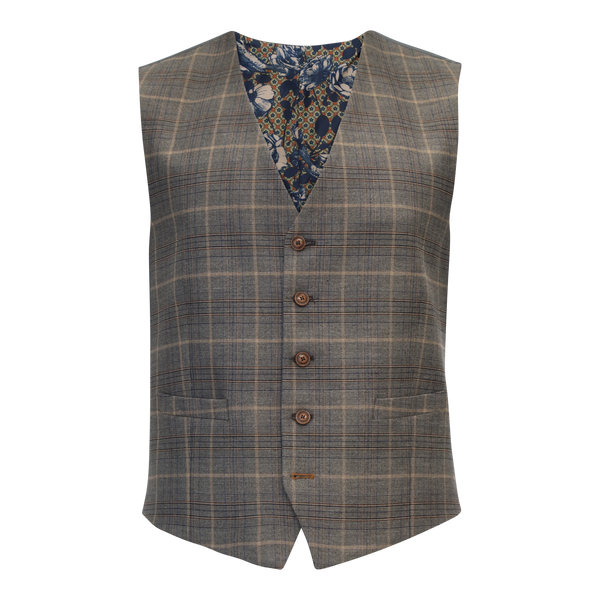 Antique Rogue Overcheck Suit Waistcoat
