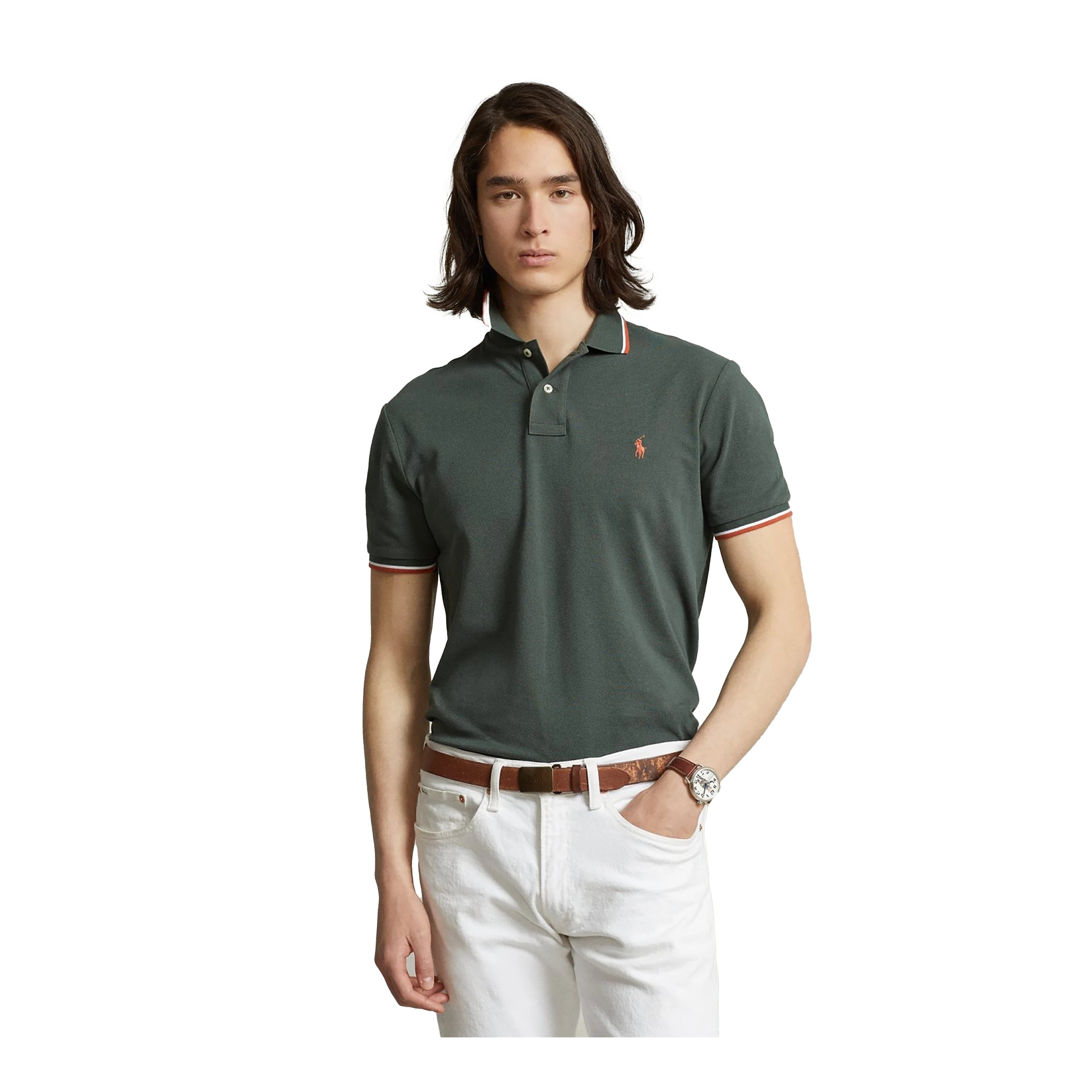 Olive green ralph lauren top polo shirt