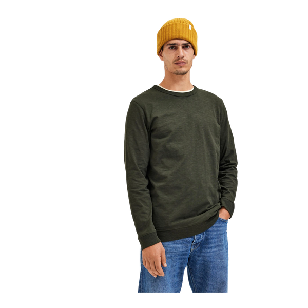 Selected Long Sleeve O-Neck Tee for Men