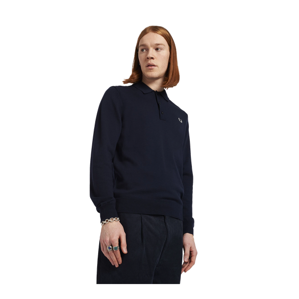 Fred Perry Classic Knitted Shirt Long Sleeve for Men