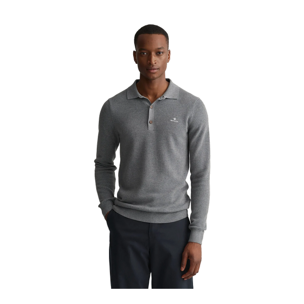 GANT Long Sleeve Cotton Pique Polo