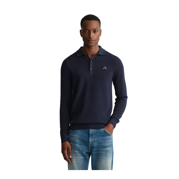 GANT Long Sleeve Cotton Pique Polo