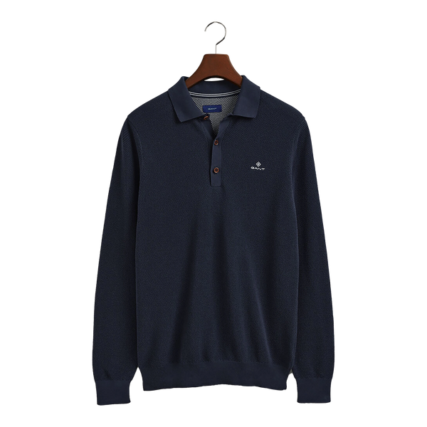 GANT Long Sleeve Cotton Pique Polo