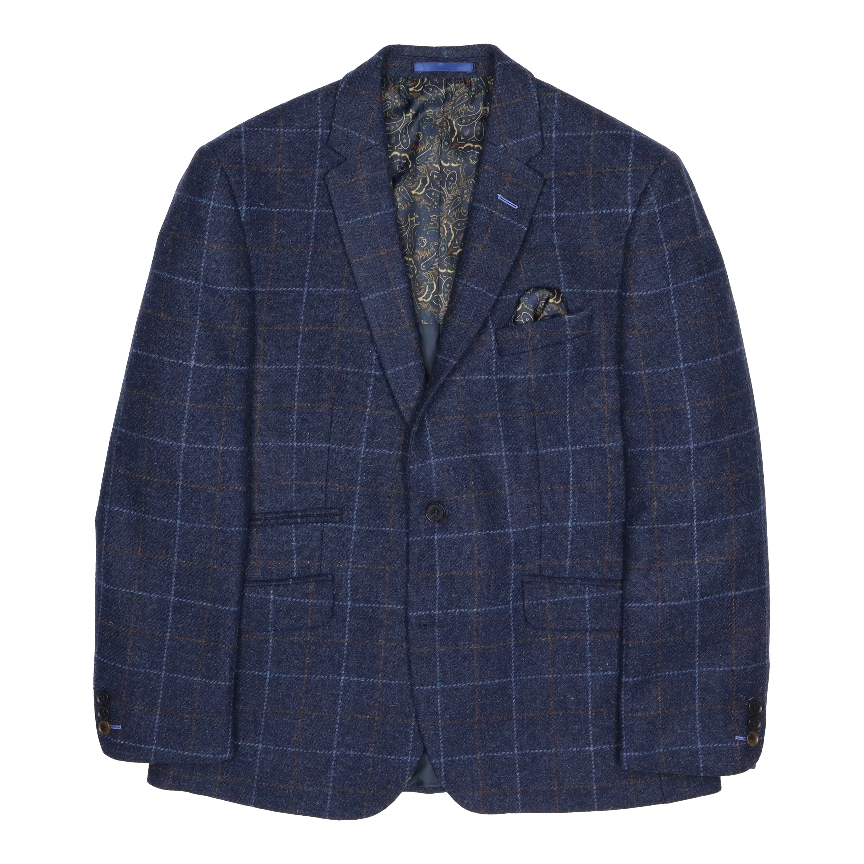 Mens navy 2025 tweed jacket