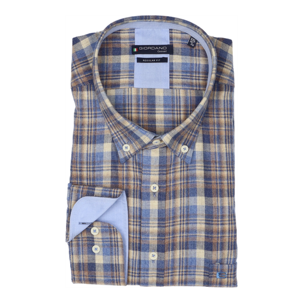 Giordano Regular Fit Long Sleeve Multi Colour Twill Check Shirt