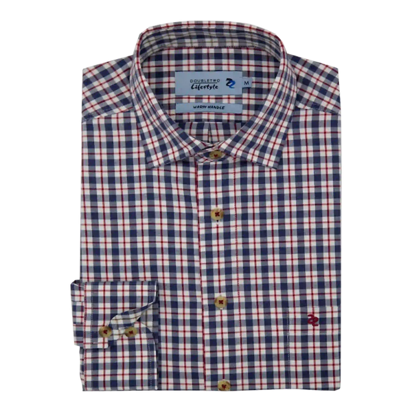 Double Two Long Sleeve Brushed Cotton Check Shirt