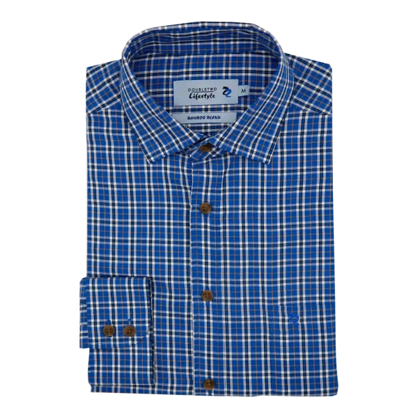 Double Two Long Sleeve Brushed Cotton Check Shirt