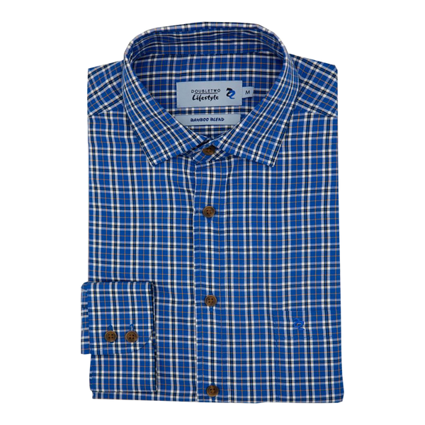 Double Two Long Sleeve Brushed Cotton Check Shirt