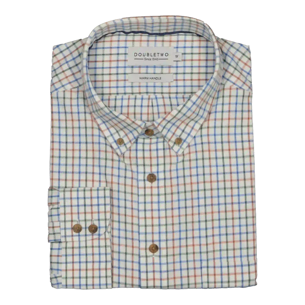 Double Two Brushed Cotton Long Sleeve Check Shirt