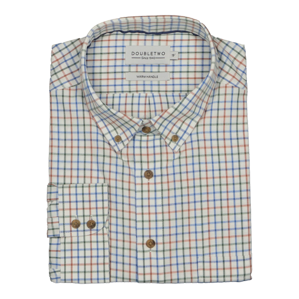 Double Two Brushed Cotton Long Sleeve Check Shirt
