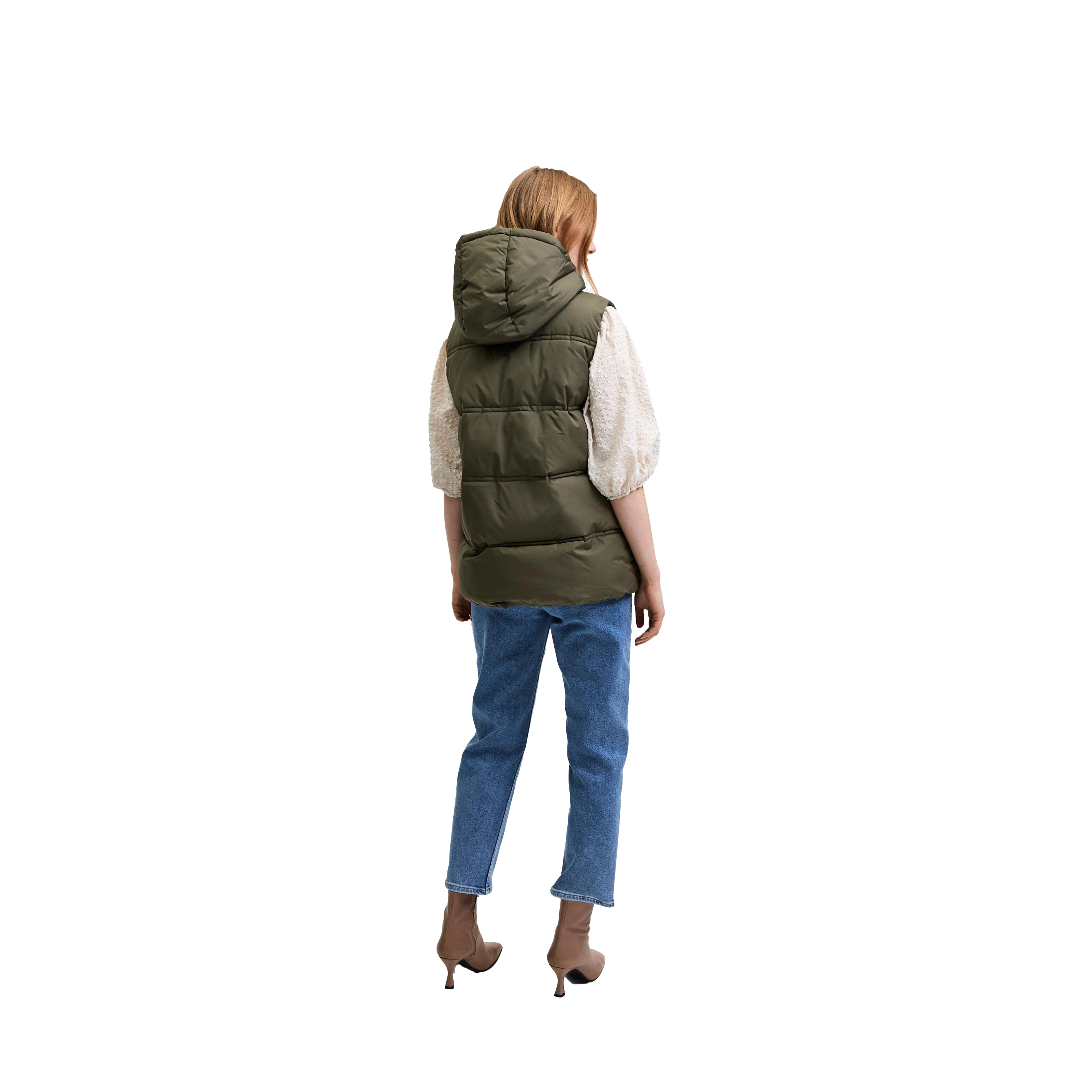 Army green puffer vest sales