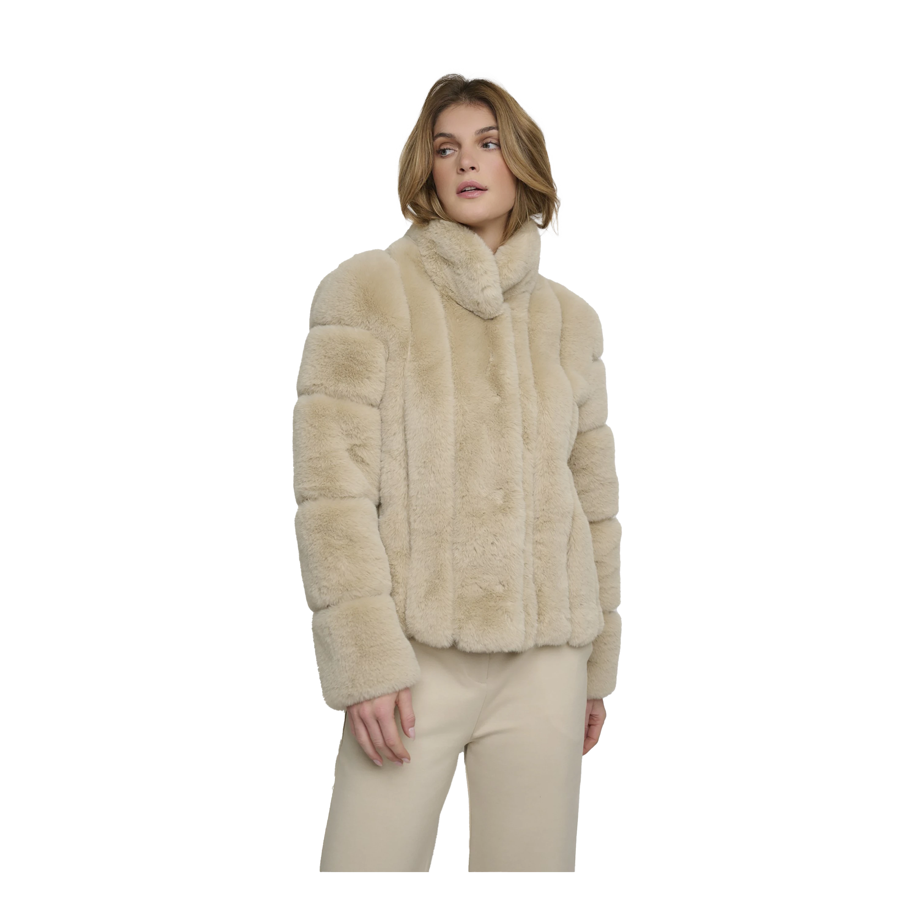 Short fur 2025 coat womens