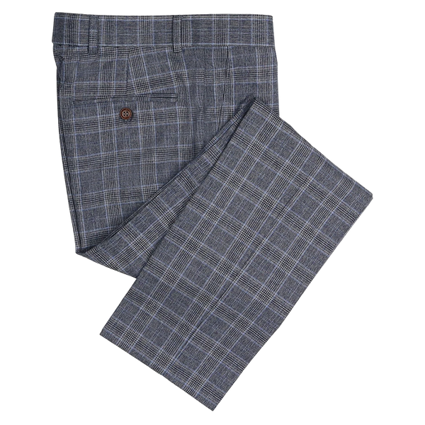 Antique Rogue Check Suit Trousers for Men