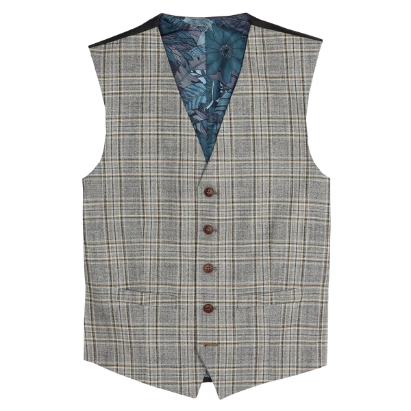 Antique Rogue Bold Check Suit Waistcoat for Men