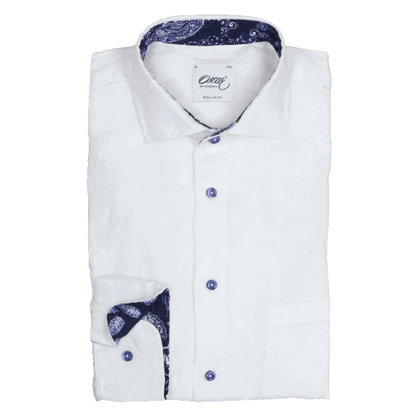 Oscar Linen Shirt With Trim