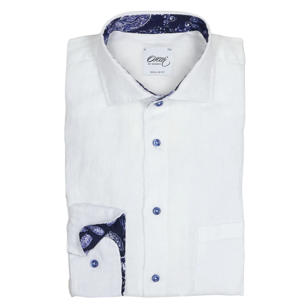 Oscar Linen Shirt With Trim