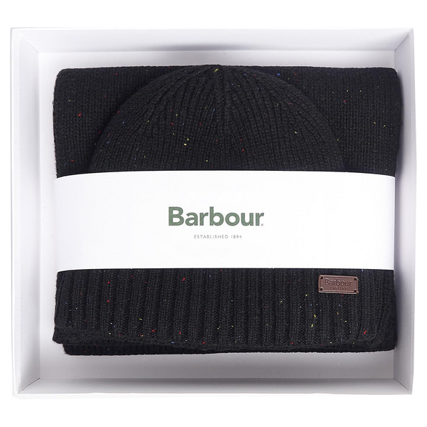 Barbour Carlton Fleck Beanie & Scarf Gift Set for Men