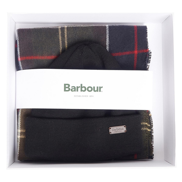 Barbour Swinton Beanie & Galingale Scarf Gift Set