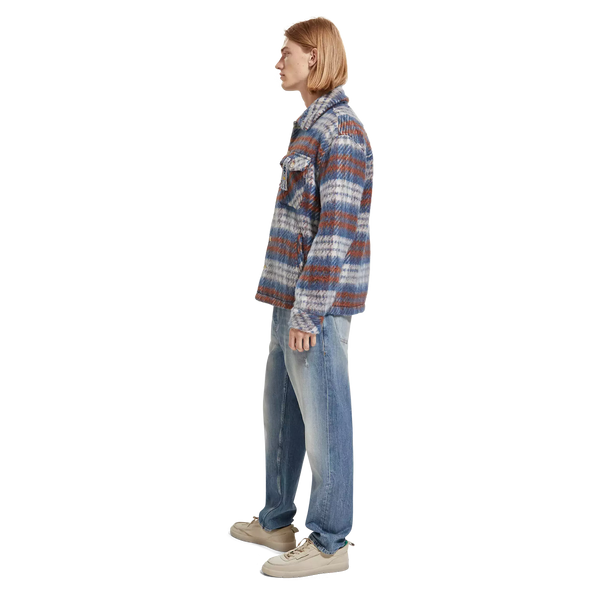 Scotch & Soda Brushed Wool Blend Check Overshirt for Men