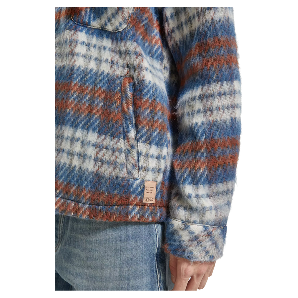 Scotch & Soda Brushed Wool Blend Check Overshirt for Men